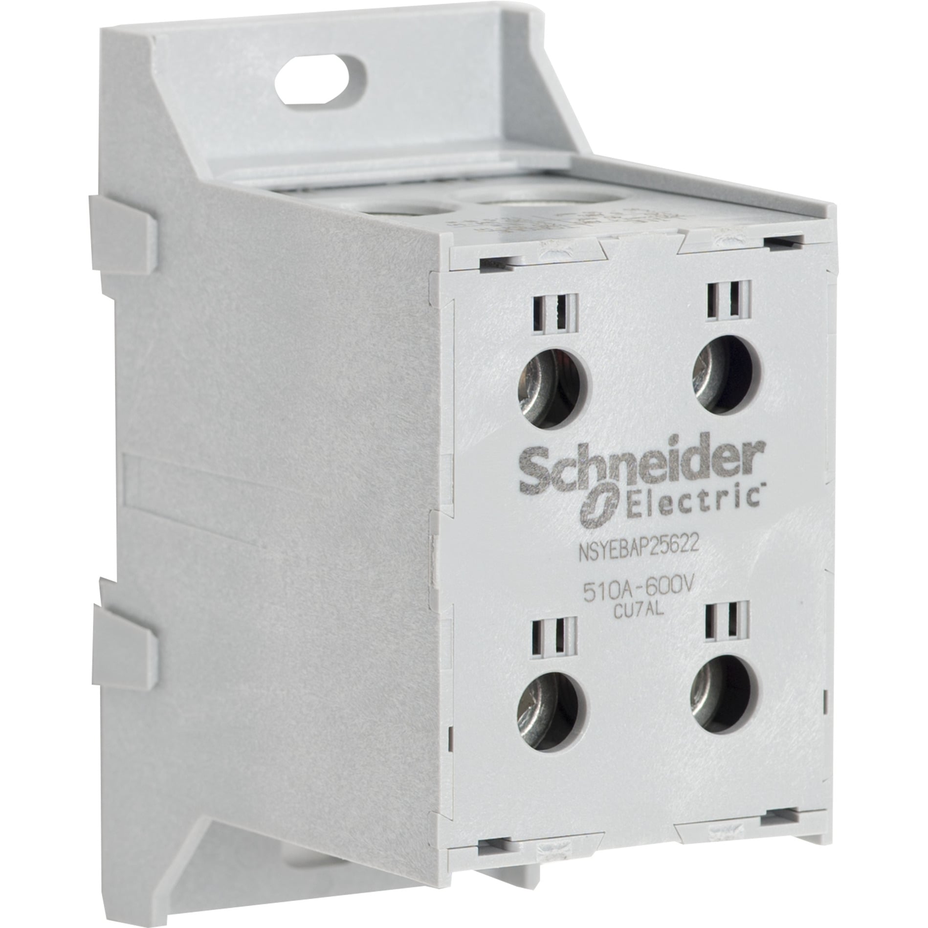 NSYEBAD25622 Power Distribution Block, 600 V AC/DC, 410/510 A, 6 AWG to 250 kcmil Al/Cu Line, 6 AWG to 250 kcmil Al/Cu Load Wire, Thermoplastic