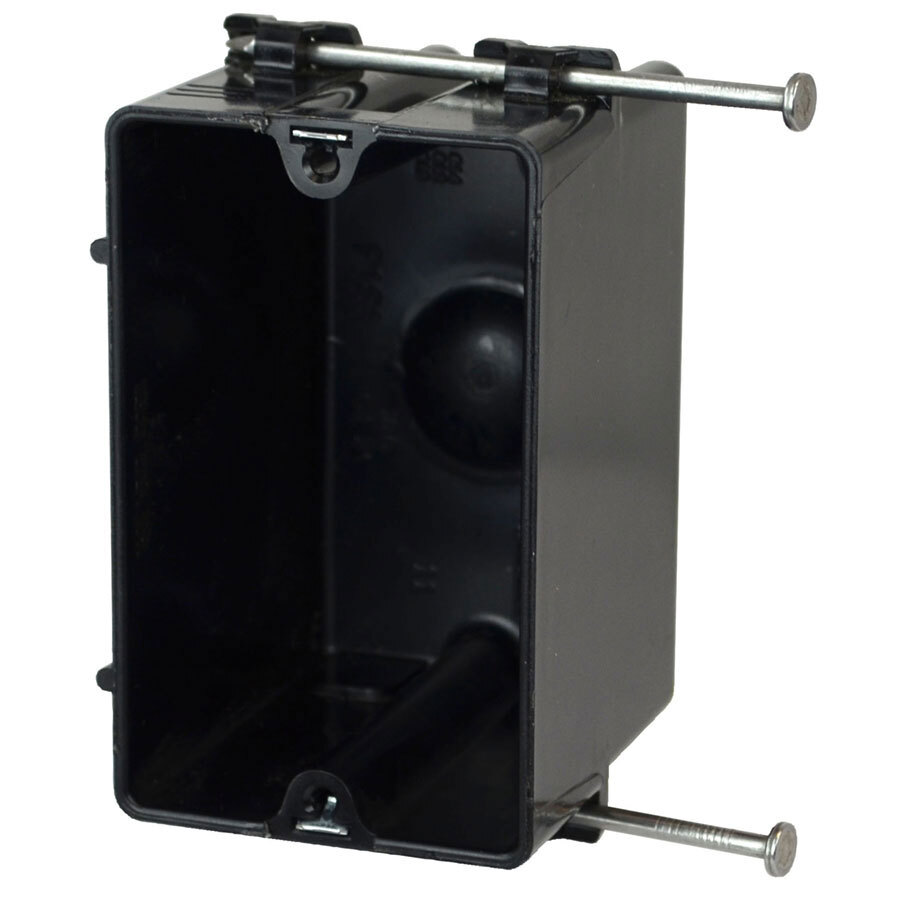 FlexBox; 1-Gang Switch/Outlet Box; 2-5/8 Inch Depth, Thermoplastic, 18 Cubic-Inch, Black