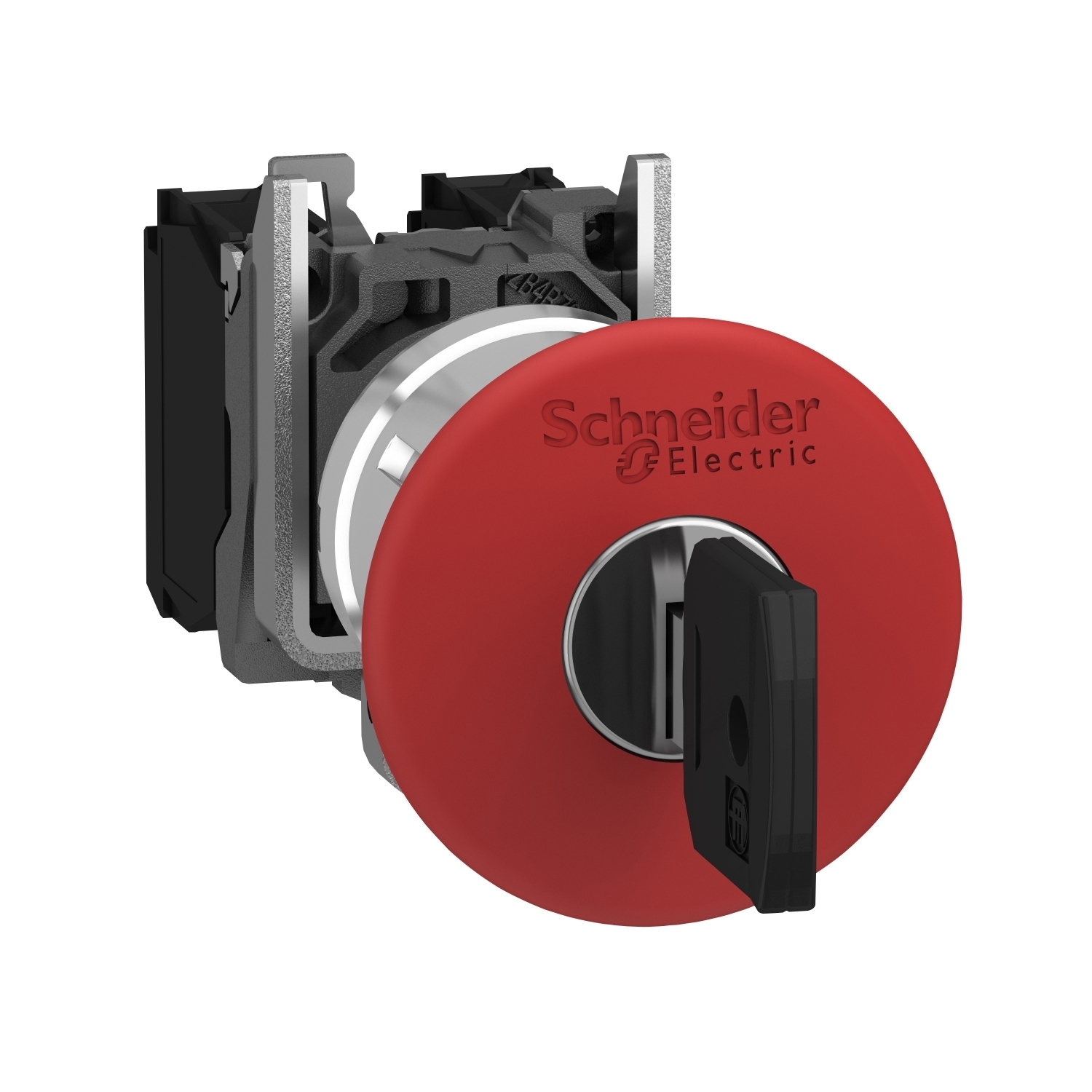 XB4BS9442 Harmony Emergency Stop Non-Illuminated Pushbutton, 22 mm, 1NC Contact, Slow Break Contact, Keyed Operator, Red