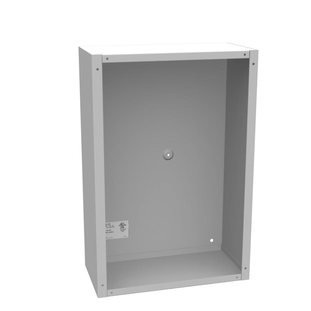 18x6x12 Screw Cover Type 1 UL Listed Steel No Knockouts ANSI 61 Gray Cover with Teardrop Slots Mounting Holes in Back