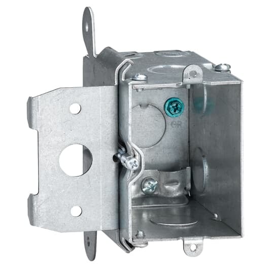 MB120ADJ-6R Steel City Adjustable Outlet Box, Steel, 20 cu-in, 1 Gang, 1 Outlet, 5 Knockouts, 3.28 in L x 2.2 in W x 3.52 in D