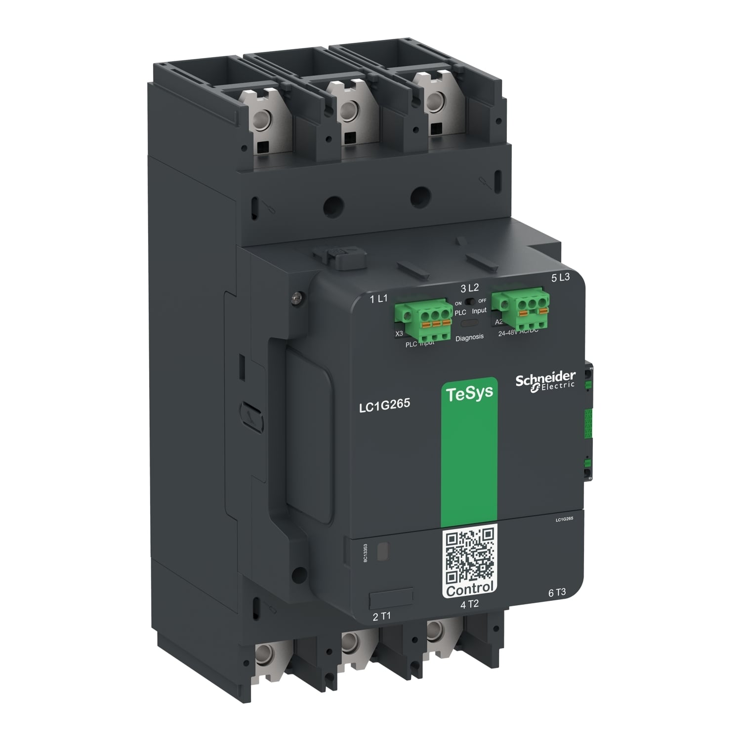 LC1G500BEEA LC1G Contactor, 24 to 48 V AC/DC V Coil, 500 A, 4NO Contact, 3 Poles