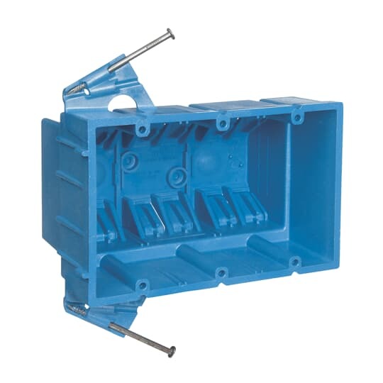 BH353A Carlon New Work Non-Metallic Outlet Box, PVC, 53 cu-in Capacity, 3 Gangs