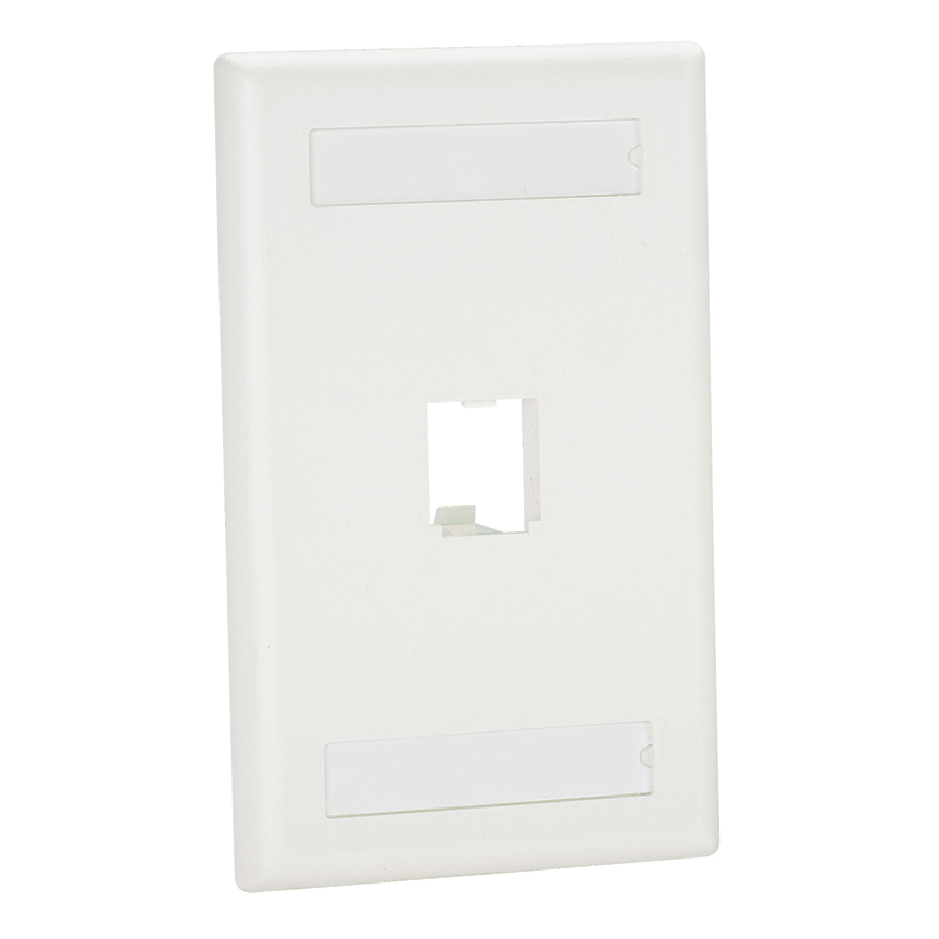 CFPL1IWY Mini-Com PanNet Classic Series Flat Vertical Faceplate, 1 Gangs, 1 Ports, Mini-Com Module, Fastened Mount, ABS