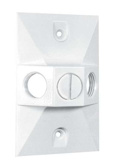 R14-3W 3-Hole Weatherproof Metal Cover, 4-5/8 in L x 2-7/8 in W, Die Cast Aluminum