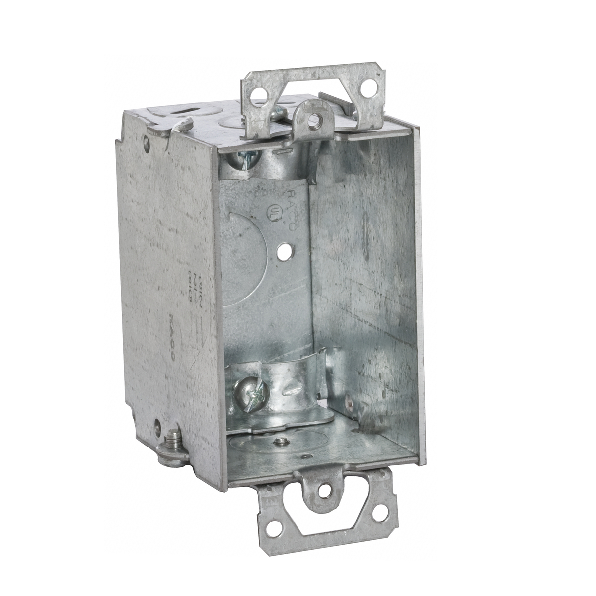 519 Gangable Switch Box, Steel, 12.5 cu-in Capacity, 1 Gangs, 1 Outlets, 5 Knockouts, 2 in H x 4.22 in W x 2.5 in D