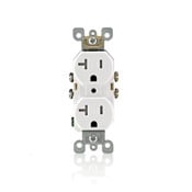 T5820-E Duplex Self-Grounding Tamper and Weather Resistant Straight Blade Receptacle, 125 V AC, 20 A, 2 Poles, 3 Wires, Black