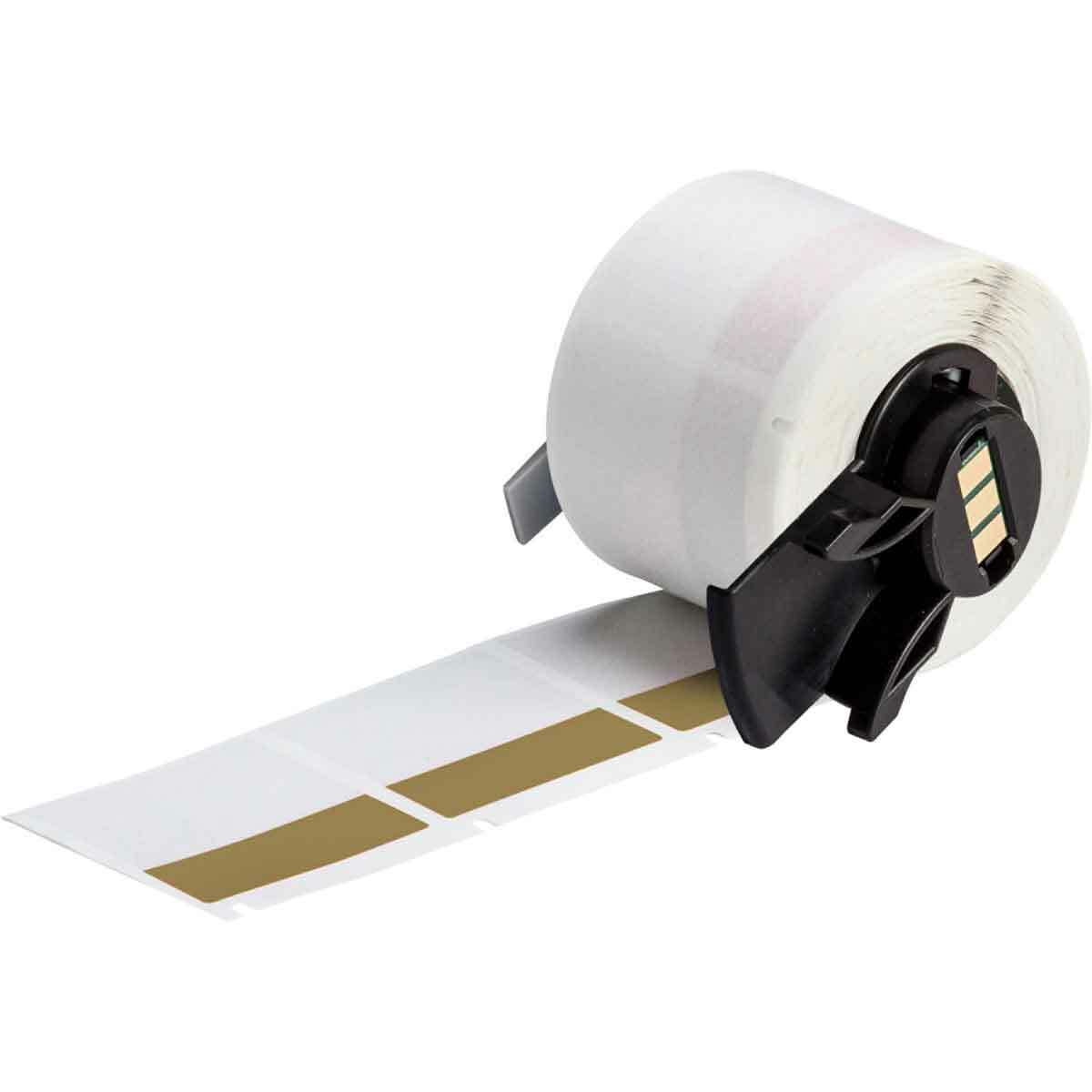 M6-32-427-BR Self-Laminating Wrap Around Wire and Cable Label, 1.5 in L x 1.5 in W, Brown/Clear, Vinyl