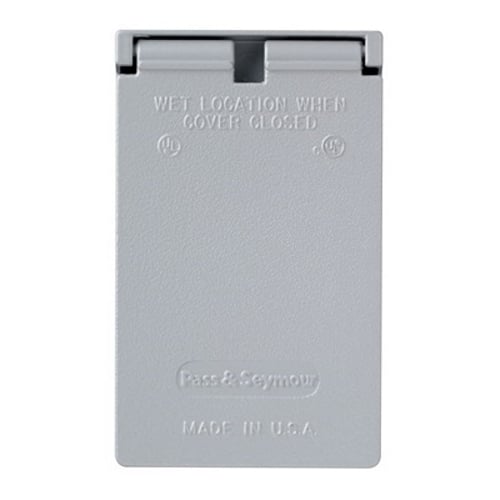 CA721G 1-Gang Cast Weatherproof Cover 1625-in Power Outlet Vertical, Gray