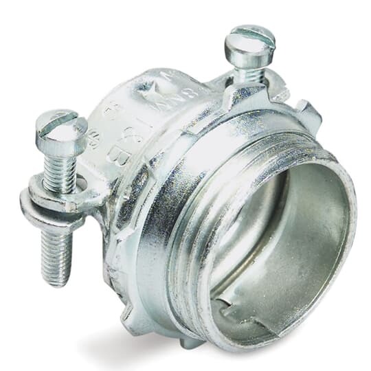 3304 T&B 2-Screw Non-Insulated Cable Connector With Slotted Screw, 1 in Trade, 0.69 to 0.99 in Cable Openings, Steel, Electro-Zinc Plated