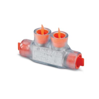 CSR-2/0 Homac 1-Way 2-Outlet Encapsulated Multi-Tap Splice Connector, Aluminum/Copper Conductor, Aluminum