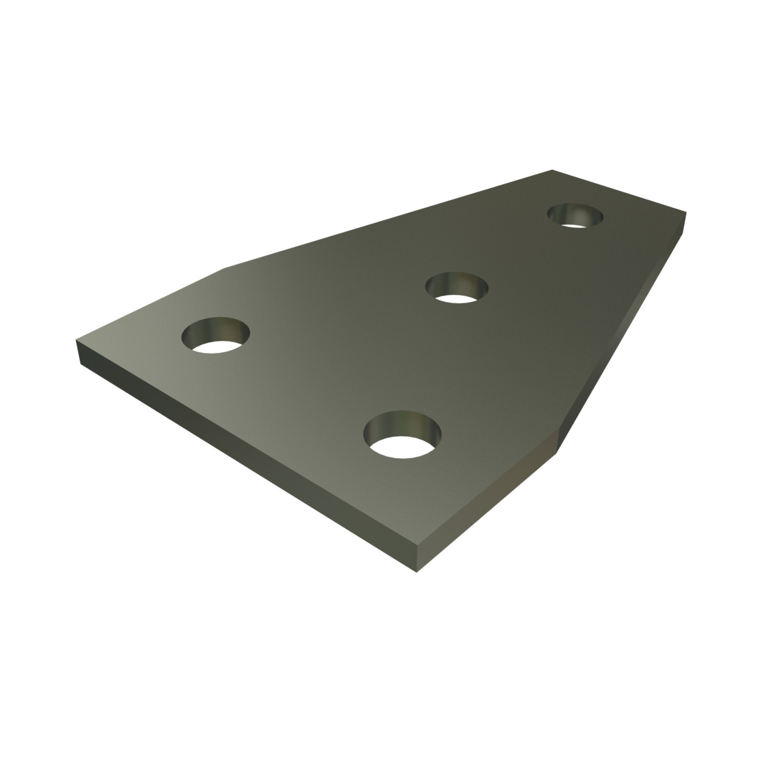 P1358-EG Channel Flat Plate Fitting, 4 Holes, 5-3/8 in L x 1-5/8 in W x 1/4 in THK, HRPO Steel
