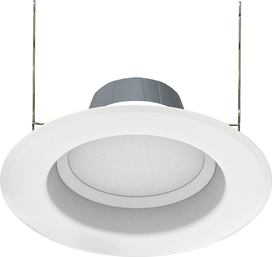 R6R8830120WS R Series Round Recessed Retrofit Downlight, 7.7 W Fixture, 6 in Ceiling Opening, 120 V AC, Aluminum Housing