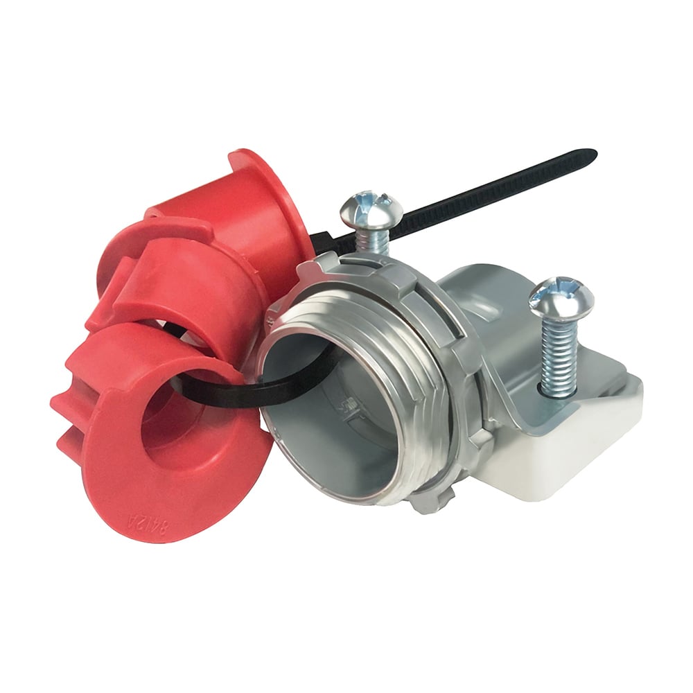 8416 Cable Fitting With End Stop Bushing and Built-in End Stop, 2-1/2 in Trade, 2-1/2 in Knockout, 2.1 to 2.7 in Cable Openings, Die Cast Zinc