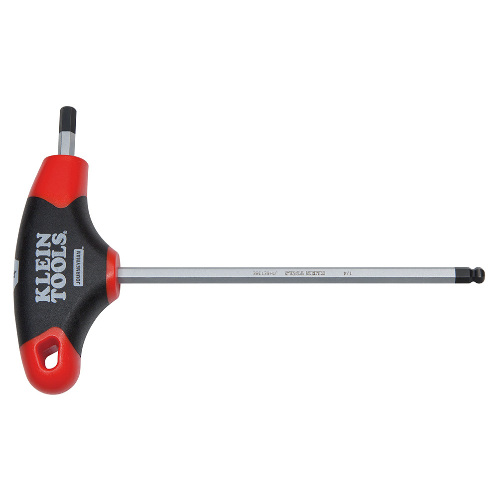 JTH6E14BE Journeyman Ball End Hex Key, 5/16 in Hex, T-Handle Grip Handle, Steel