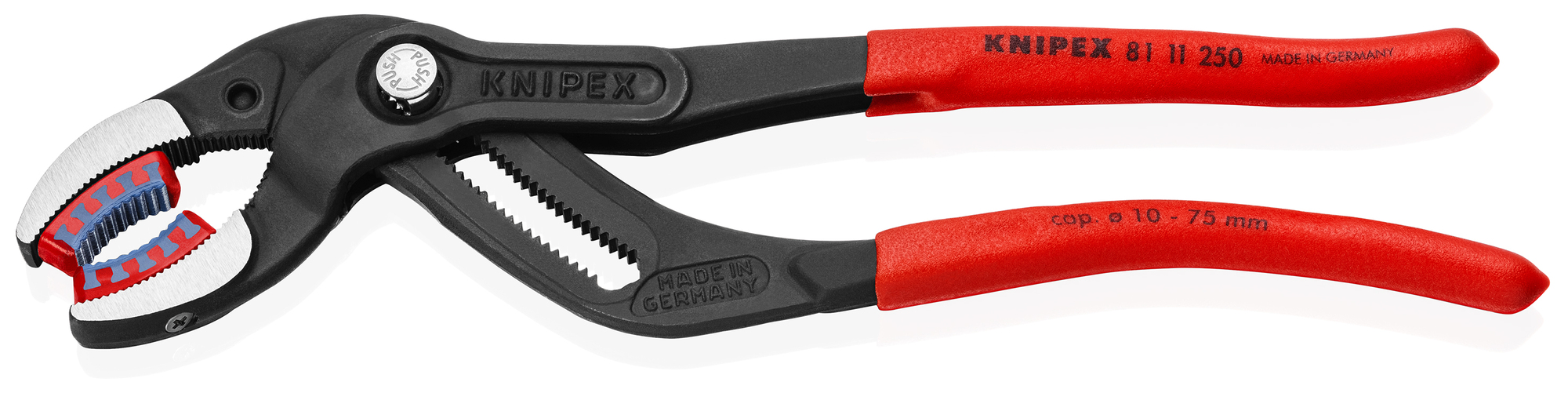 Pipe Gripping Pliers-Replaceable Plastic Jaws, 10 in., Non-Slip Plastic