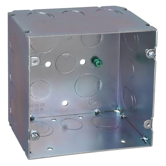 82181-1234 Steel City Fire Signal Box, Steel, 64 cu-in Capacity, 1 Outlet, 17 Knockouts, 5 in W x 2-7/8 in D x 5 in H