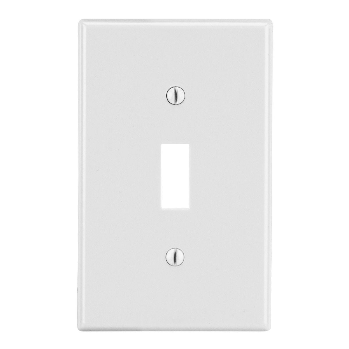 P1W Non-Metallic Standard Wall Plate with Pre-Inserted Captive Screw, 1 Gangs, 2.88 in W x 4.63 in H, Polycarbonate Thermoplastic, White