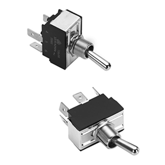 01210009N 121 Multi-Pole Toggle Switch, 125/250 V AC, 15/10 A, 3/4 hp Power Rating, DPST Contact