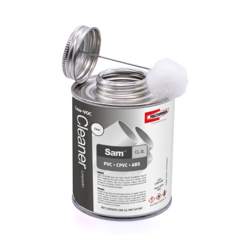 55932 Sam CL-3L Low VOC Cleaner, 1 pt Can, Clear, For Use With Potable Water System