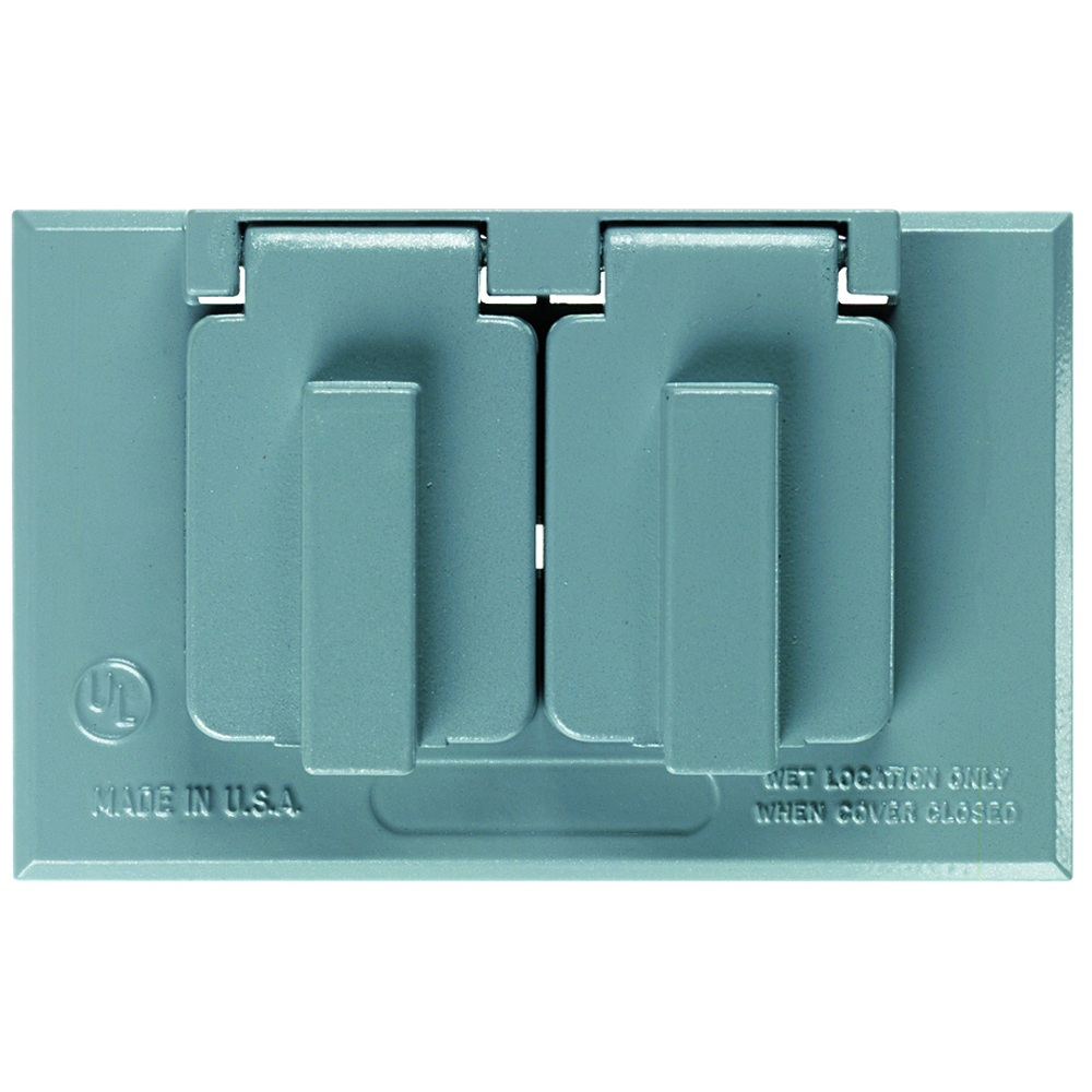 CA2G 2-Gang Cast Weatherproof Cover, Gray