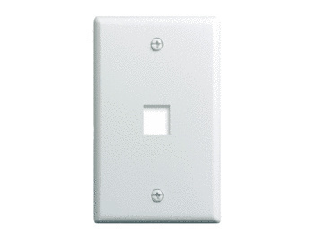 WP3401WH Classic Vertical Orientation Keystone Wallplate, 1 Gangs, 1 Ports, Insert Module, Fastened Mount, Plastic
