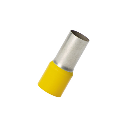 FSD92-32-Q Pan-Term Type FSD DIN End Sleeve Single Insulated Wire Ferrule, 6/0 AWG Stranded Conductor, 2.28 in L, Copper, Yellow