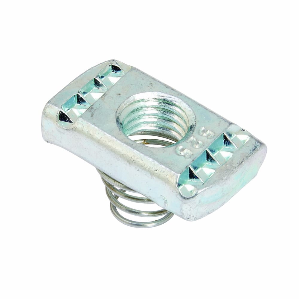N528SS6 500 Standard Channel Nut With Spring, For Use With B42, B52, B54 and B56 Series Short Channel, 3/8 in THK, 3/8-16 Thread, 316 Stainless Steel