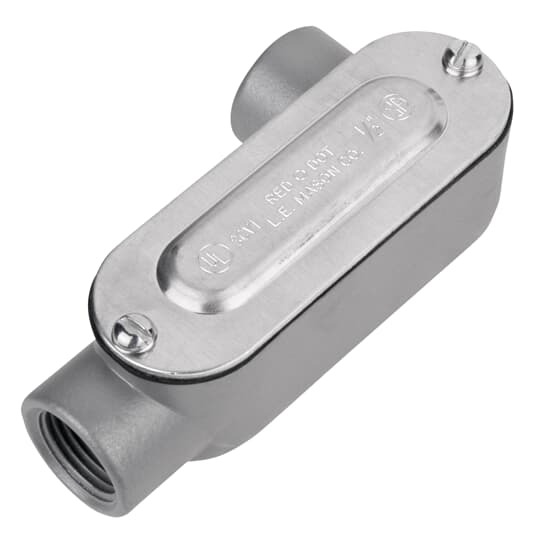 DALR-6-CG Red Dot D-Pak A Series Type LR Conduit Body With Cover, Gasket, 2 in Hub, 73.8 cu-in Capacity, Die Cast Aluminum, Powder Coated Urethane