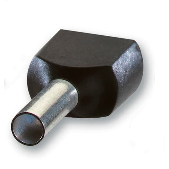 F8006 Sta-Kon F Series Insulated Wire Ferrule, 16 AWG Stranded Copper Conductor, 0.63 in L, Copper, Black