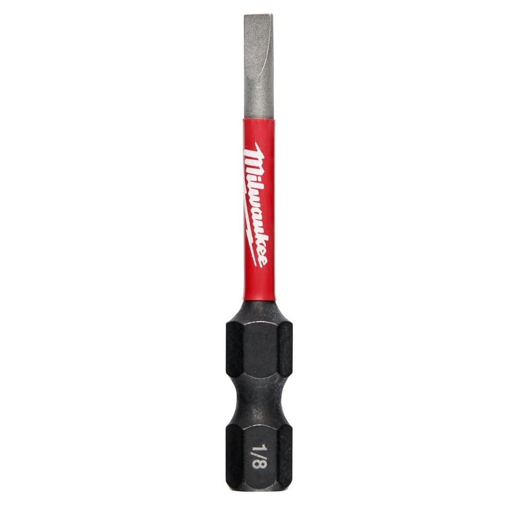 48-32-4916 Shockwave Impact Duty Impact Power Bit, 1/8 in Slotted Point, 2 in OAL, 1/4 in, Steel