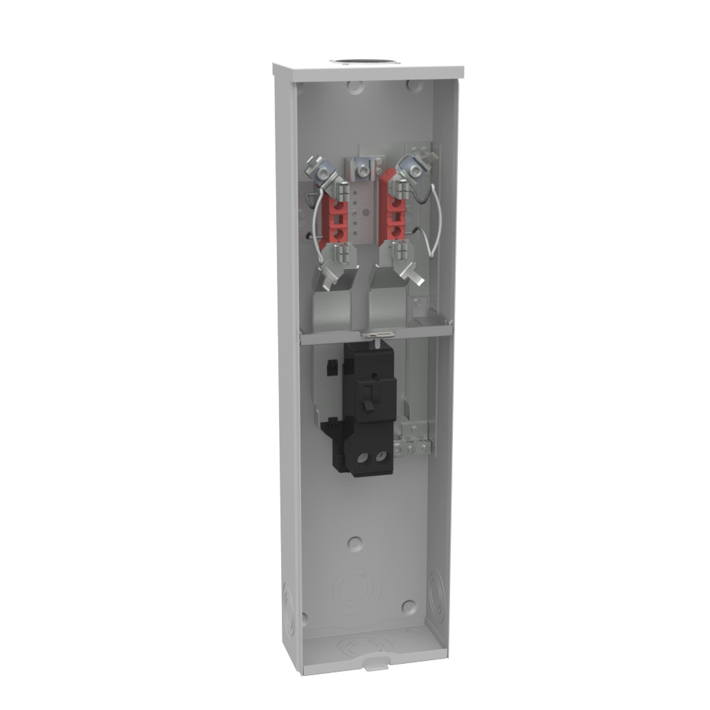 U5842-RL-200-KK Single Position Meter Socket with Main Breaker, 200 Amp, 1 Phase, Ringless, Horn, 4 Term, OH, 240V
