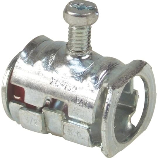 XC-730 Color-Keyed Insulated Cable Connector, 1/2 in Knockout, 0.45 to 0.61 in Cable Openings, Steel, Zinc Chromate