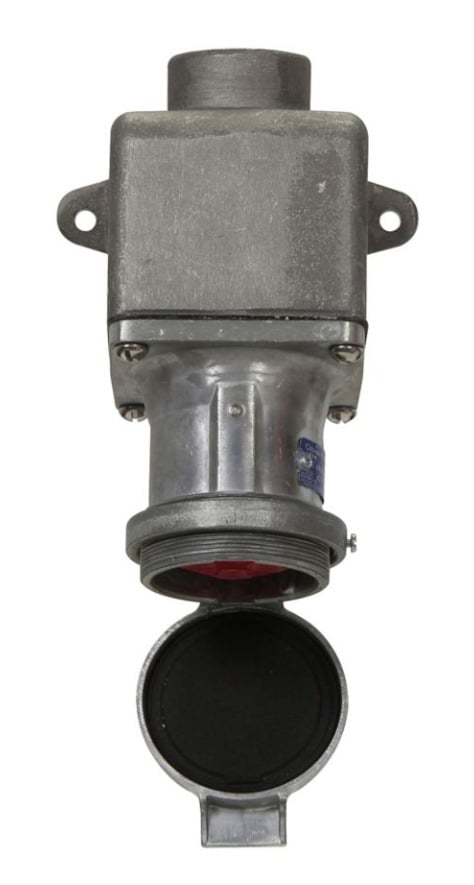 ARE3211 Arktite Grounding Style 1 Heavy Duty Watertight Circuit Breaking Receptacle Assembly, 600 VAC/250 VDC, 30 A, 2 Poles, 2 Wires, Natural