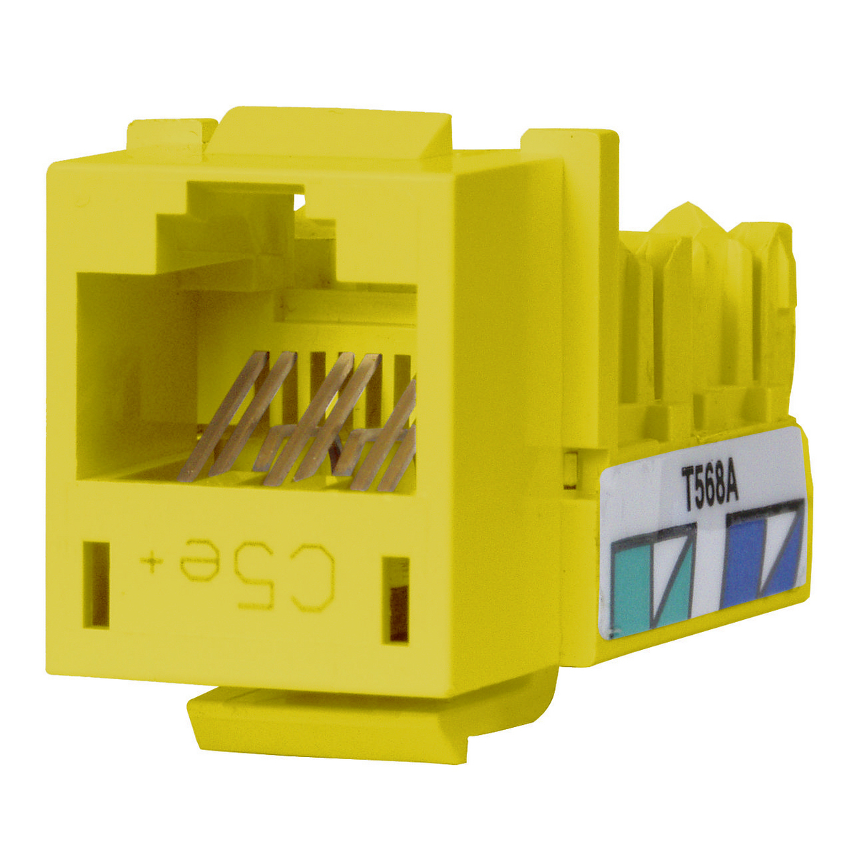 HXJ5EY Standard Universal A/B Keystone Jack, Cat 5e Module, Yellow