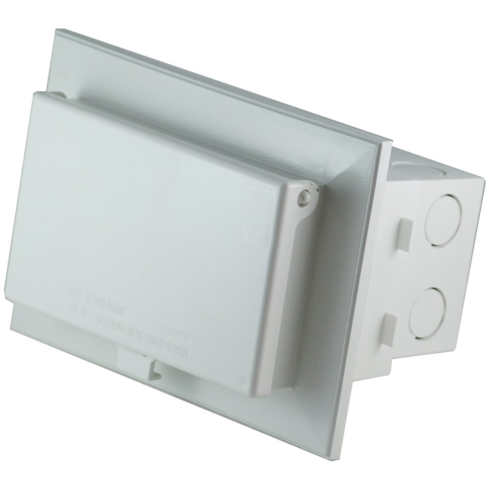 DBHB1W InBox DB Series 1-Piece Low Profile Recessed Electrical Box, Plastic, 22 cu-in Capacity, 1 Gang, 1 Outlet, 4.934 in L x 7.186 in W x 5.159 in D