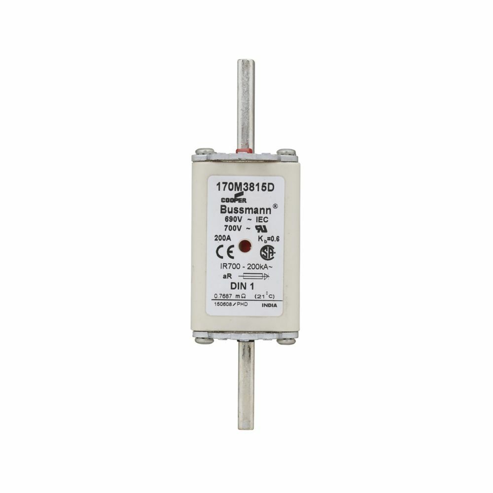 170M3815D Semi-Conductor High Speed Fuse, 200 A, 690 V, 200 kA Interrupt, Class: aR, Square Body