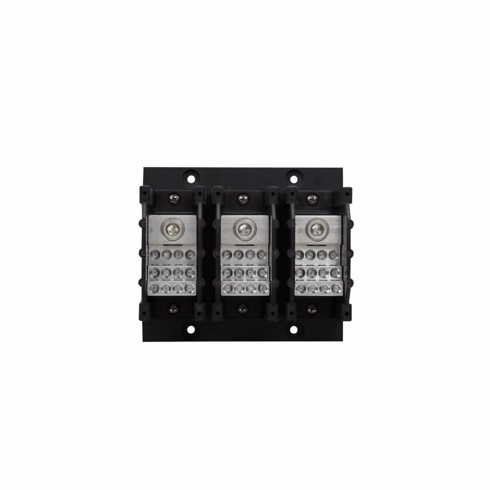 PDB370-3 Barrier Power Distribution Block, 600 V AC/DC, 310 A, 3 Poles, 4 AWG to 350 kcmil Cu Line, (12) 14 to 4 AWG Cu Load Wire, Aluminum
