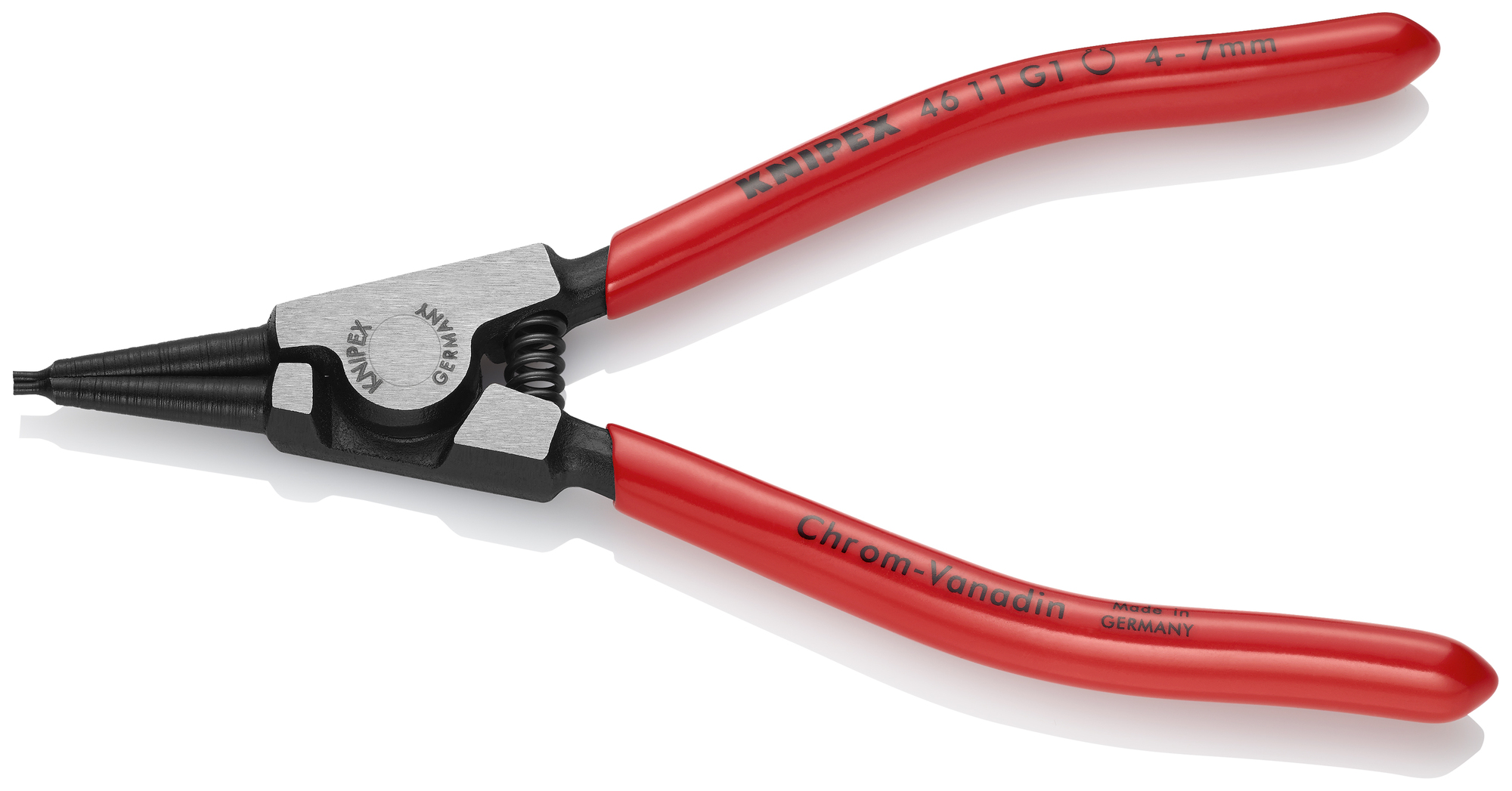 Circlip Pliers for Grip Rings, 5 1/2 in., Plastic coating, 3/64 in. Tips