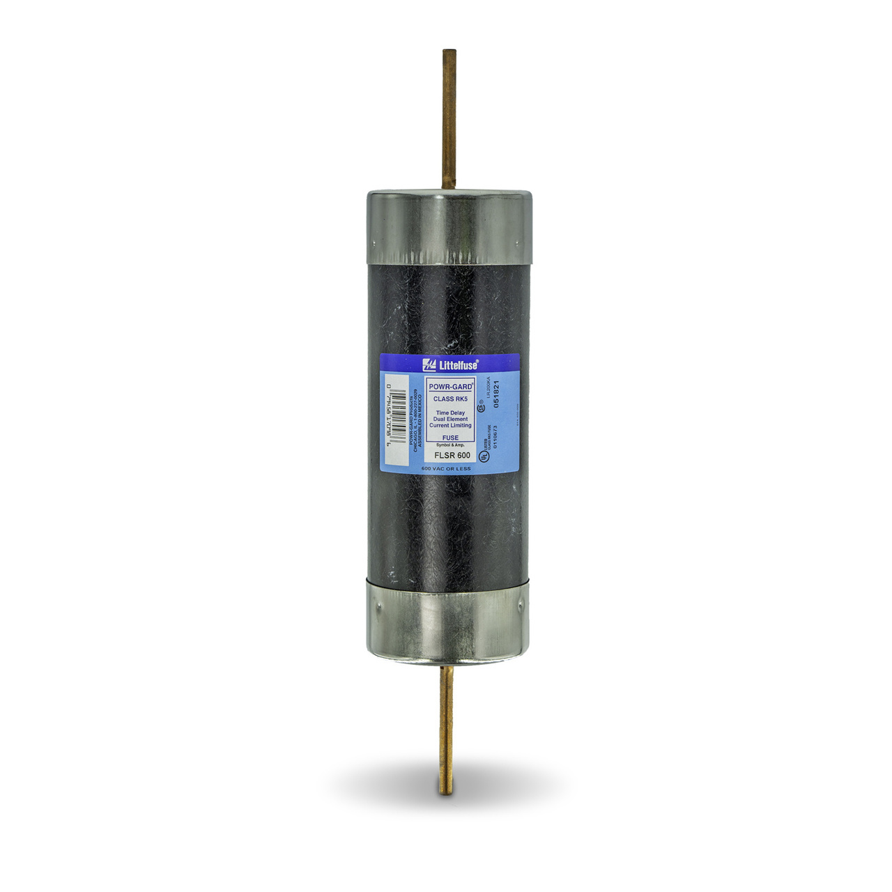 FLSR600 Powr-Gard FLSR Current Limiting Time Delay Fuse, 600 A, 600 V AC/300 V DC, 200/20 kA Interrupt, RK5 Class, Cylindrical Body