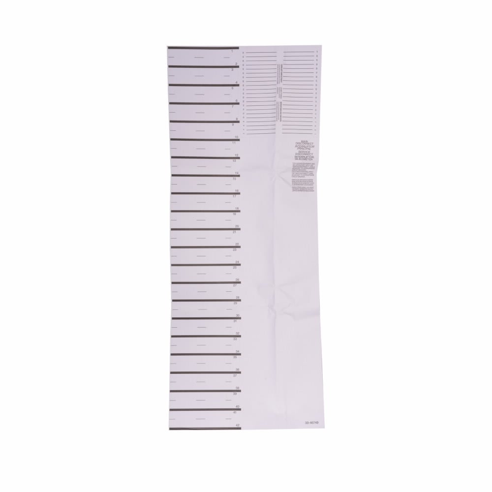 BRMS Circuit Marking Strip, For Use With BR2020B100, BR2024H100 Loadcenter, Cover/Door and Circuit Breaker