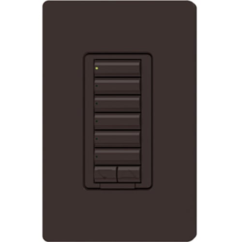 RRD-HN6BRL-BR seeTouch LED+ Hybrid Keypad for RA3 Systems, 100W LED, 6-Button with Raise/Lower, Neutral Required, 120V, Brown
