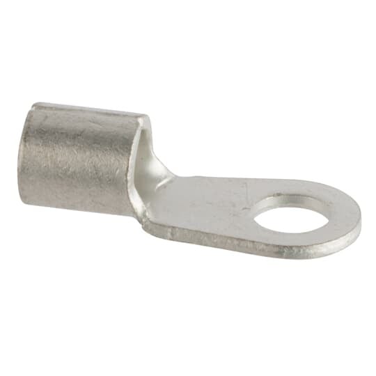 K6-14R-D Spec-Kon Large Non-Insulated Ring Terminal, 6 AWG Conductor, 1.173 in L, Brazed Seam/Chamfered/Internal Serration Barrel, Copper, Metallic