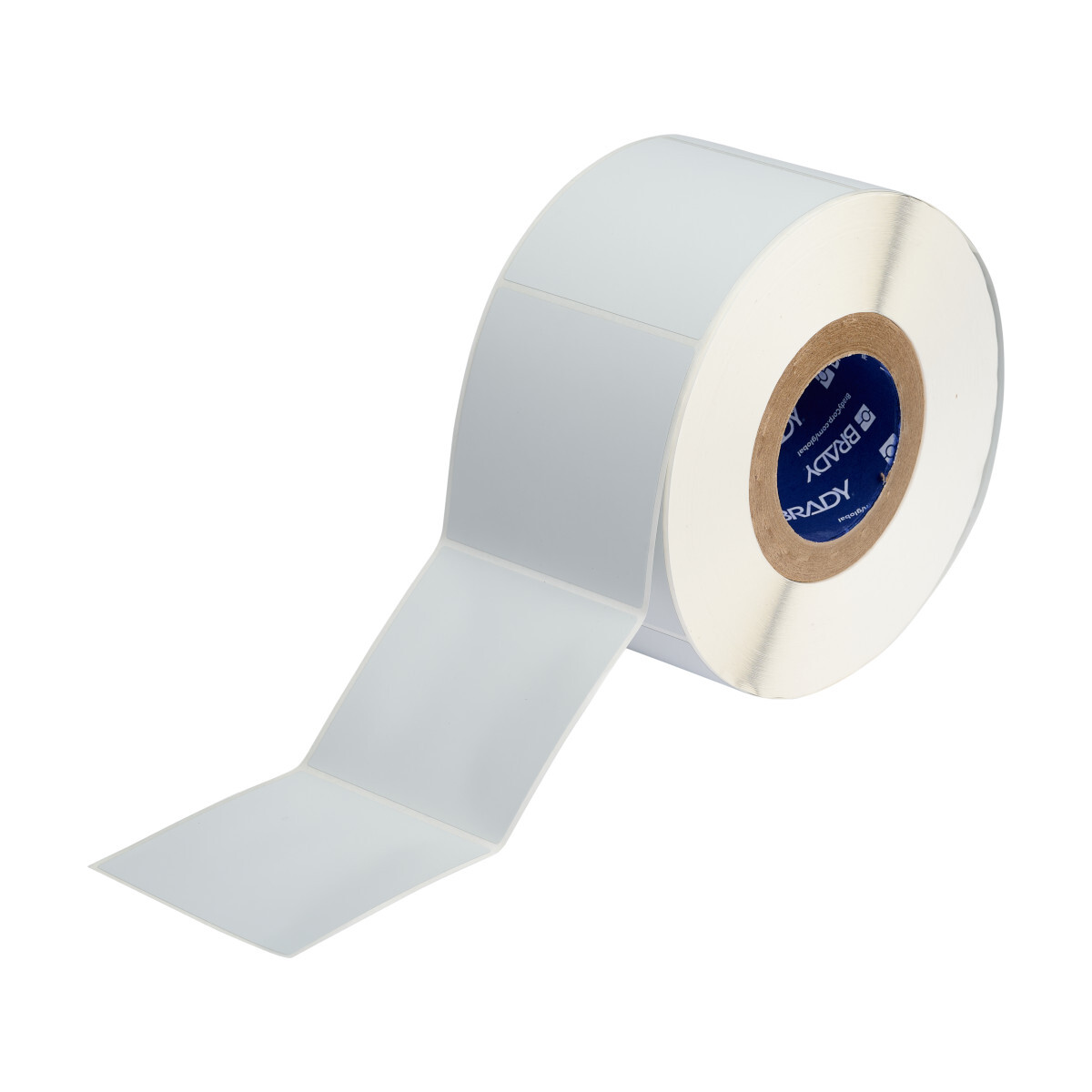 THT-161-486-1 MetaLabel Blank Square Thermal Transfer Label, 4 in L x 4 in W, Blank Legend, Light Gray, B-486 Polyester