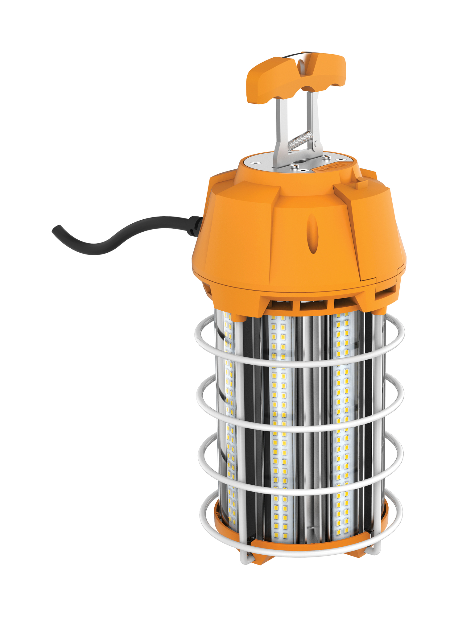 S38975 Corncob HID Replacement Non-Dimmable Temporary Hi-Bay Caged Lamp, LED Lamp, 120 V AC, 3-Prong Plug Base