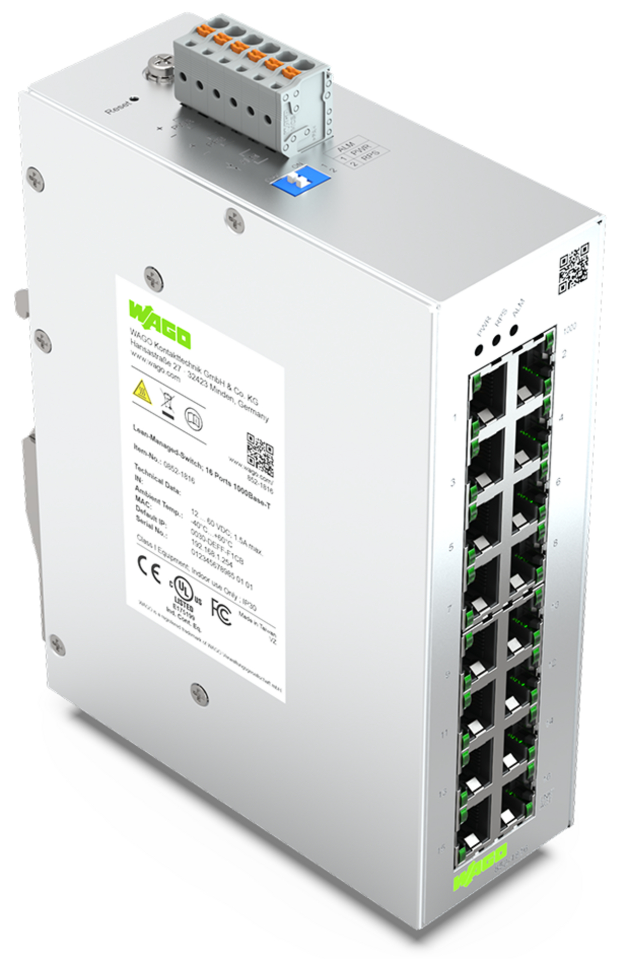 852-1816 852 Managed Lean Switch, RJ-45 Copper Connectors