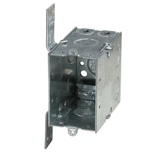 CXWV Steel City Gangable Switch Box, Steel, 18 cu-in Capacity, 1 Gangs, 1 Outlets, 6 Knockouts, 2 in W x 3-1/2 in D x 3 in H