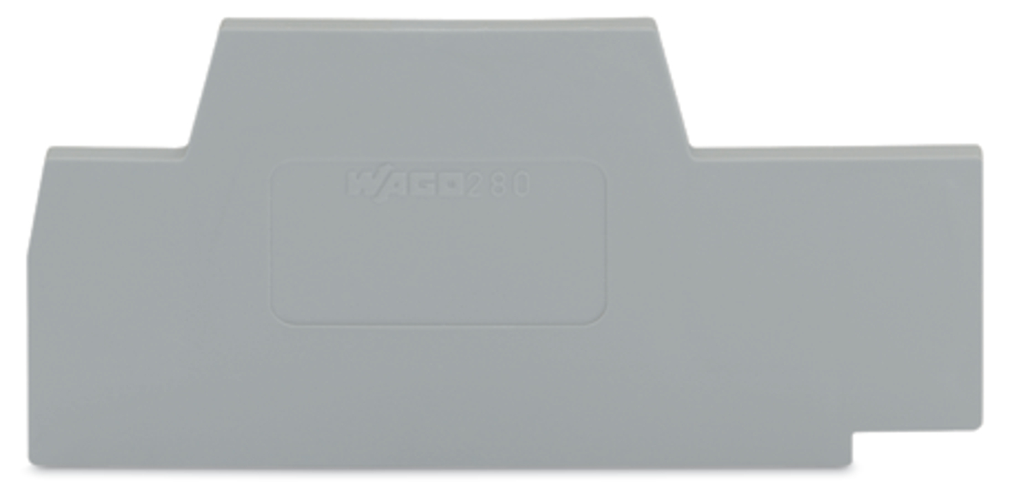 280-342 End and Intermediate Plate, For Use With Rail Mounted, Polyamide, Gray