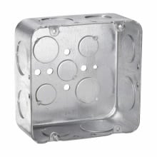 TP558RED TP Drawn Outlet Box, Steel, 42 cu-in Capacity, (13) Knockouts, 4-11/16 in H x 4-11/16 in W x 2-1/8 in D