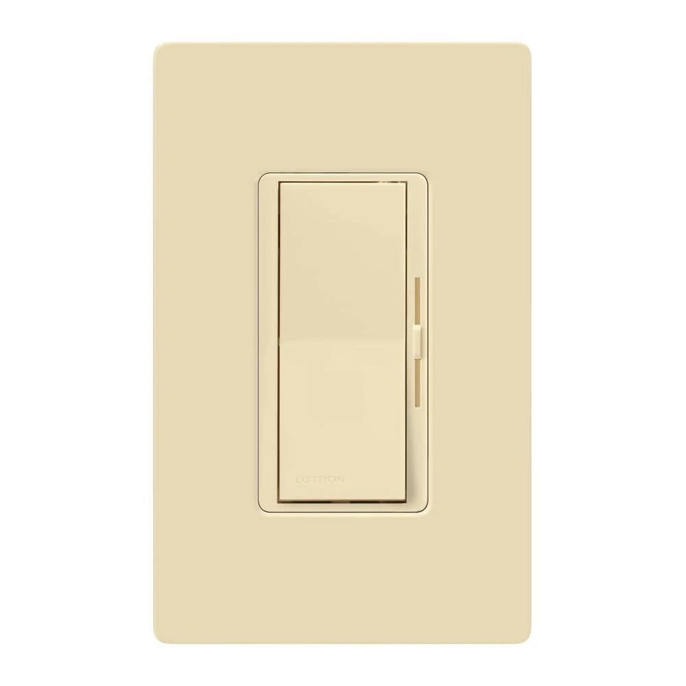 DVWCL-153PH-IV Diva LED+ Dimmer Switch with Wall Plate, No Neutral Required, 150W, 1 Pole/3-Way, 120V, Ivory